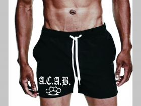 A.C.A.B. boxer -   plavky s motívom - plavkové pánske kraťasy s pohodlnou gumou v páse a šnúrkou na dotiahnutie vhodné aj ako klasické kraťasy na voľný čas